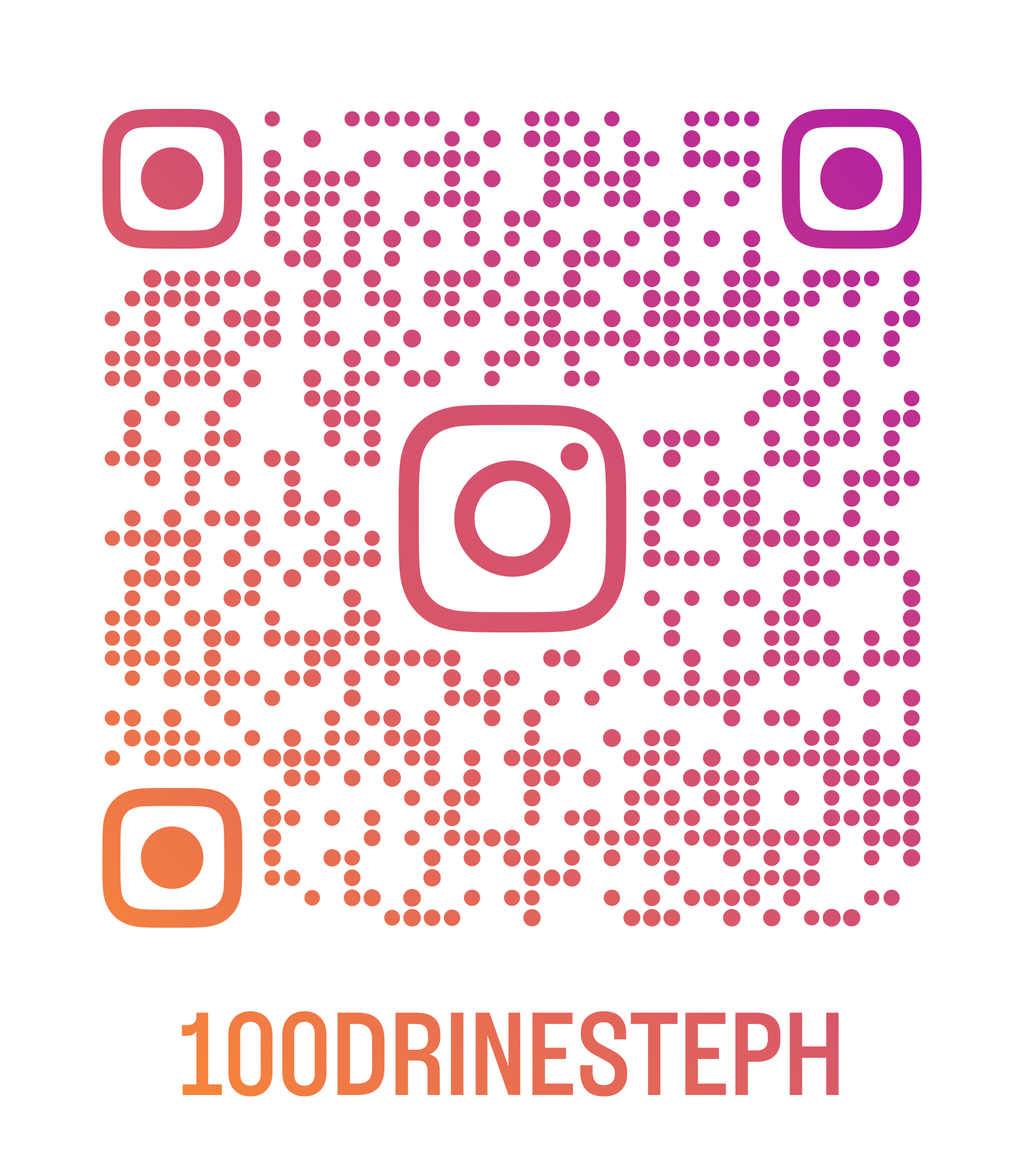 QR code vers le profil Instagram @100drinesteph